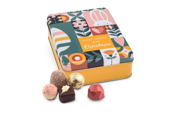 Geschenkartikel / Präsentartikel: Süße Ostergrüße - Pralinendose mit 125 g