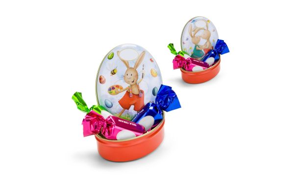 Geschenkartikel / Präsentartikel: Schokoladendose Osterhase