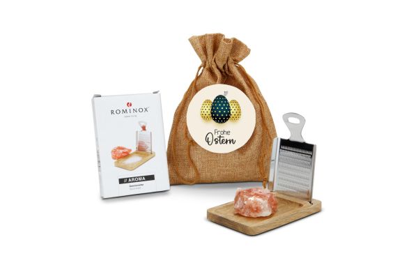 Geschenkset / Präsenteset: Kleine Salzreibe Frohe Ostern
