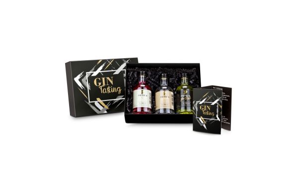 Geschenkset: Gin-Tasting, 3 exklusive Gin-Sorten