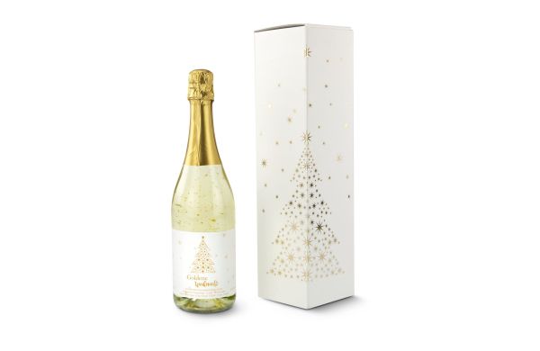 Geschenkset: Goldene Weihnacht Schaumwein mit Blattgold