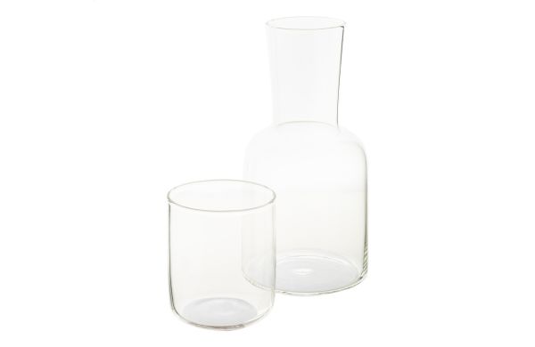 Getränkeset: Karaffe und Glas Palmer, transparent