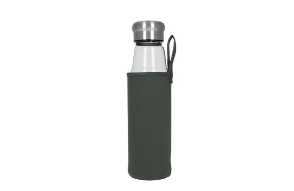 Glasflasche mit Hülle "Life" 0,55 l, transparent