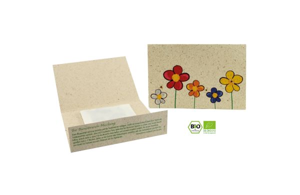 Graspapier-Kärtchen Bienenwiese, Bio-Bienenwiesenmischung