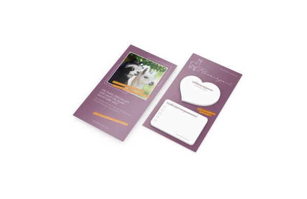 Haftnotiz-Karte Note-Card Form - Herz - Rechteck (Rundungen)