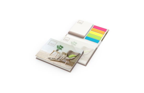 Haftnotiz-Set Brüssel Recycling-Haftpapier 50/50 Haftzettel Umschlag recycelt - bedruckt, Papier-Hardcover matt