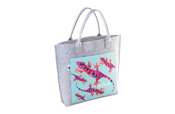 Individuelle Einkaufstasche CreaFelt Shop A, Grau