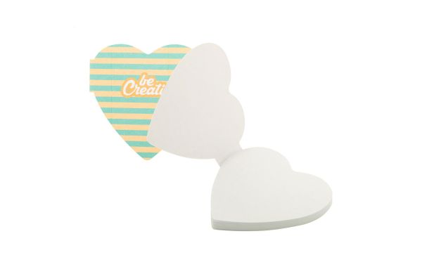 Individueller Haftnotizblock CreaStick Seed Heart, weiß