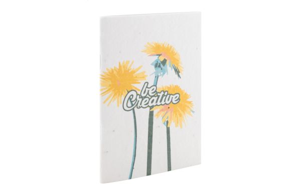 individuelles Saatpapier-Notizbuch CreaNote Plus A6 Seed, weiß