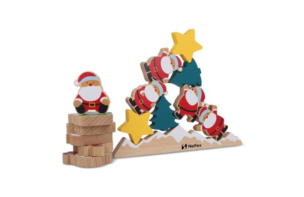 InSideOut Holz Weihnachtsmann Balancierspiel, neon sortiment