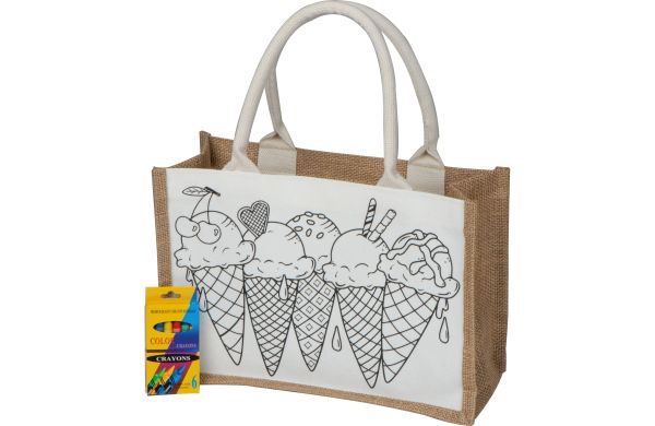 Jute Baumwolltasche zum Ausmalen 
