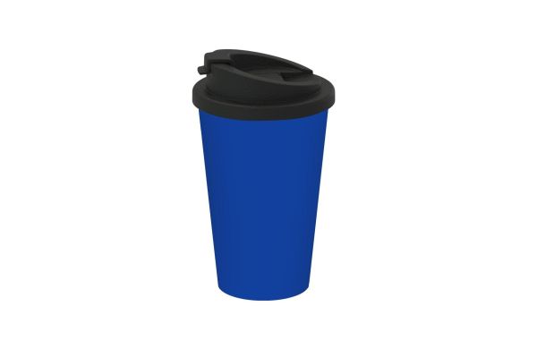Kaffeebecher "Premium Deluxe", blau/schwarz