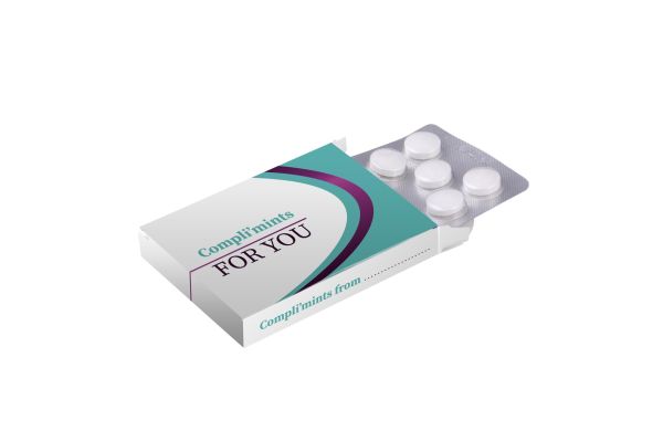 Medizinbox mit Blister 10 Stück Minze, Weiß