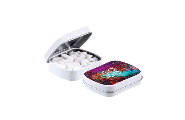 Mini Klappdeckeldose , Matt Weiß