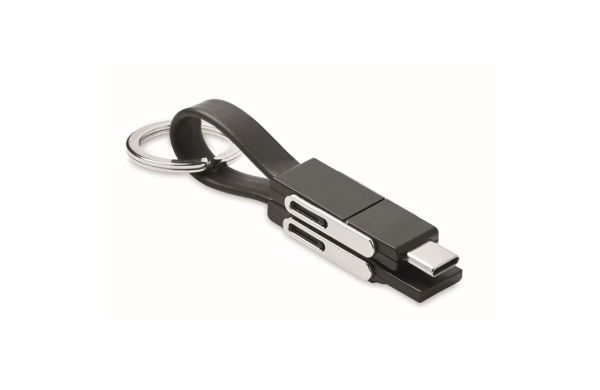 KEY C Schlüsselanhänger 4in1 Kabel - schwarz