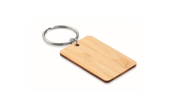 ANGLEBOO Schlüsselring Bambus, eckig - holzfarben