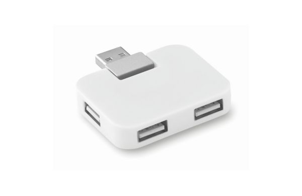 SQUARE 4 Port USB Hub - weiß