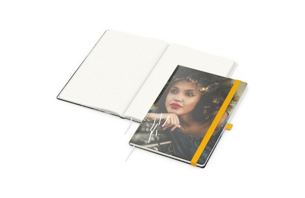 Notizbuch Match-Book Recycling-Inhaltspapier Hardcover - gepunktet, Recycling-Naturpapier