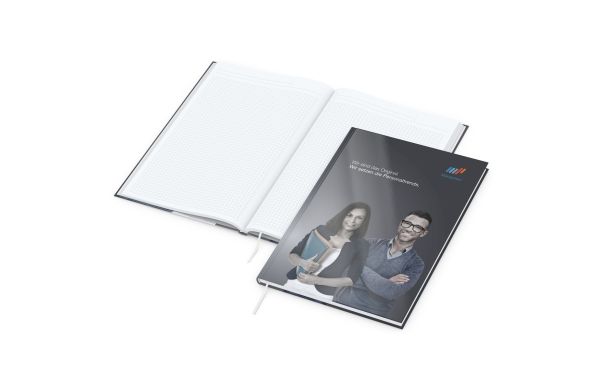 Notizbuch Note-Book Ecken spitz Hardcover - kariert