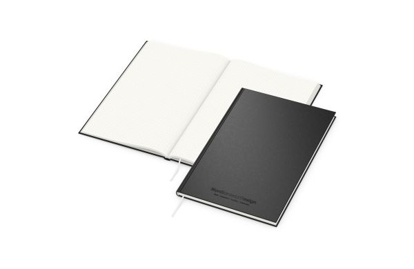 Notizbuch Note-Book Recycling-Inhaltspapier Ecken spitz Hardcover schwarz - gepunktet