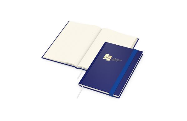 Notizbuch Visco-Book Buchleinen-Hardcover farbig A5 - creme, gepunktet, Prägung gold
