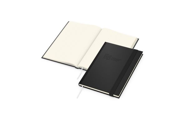 Notizbuch Visco-Book Buchleinen-Hardcover farbig A5 - creme, gepunktet, Blindprägung