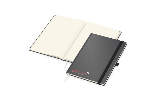 Notizbuch Vision-Book Kunstleder-Hardcover matt-farbig - creme, gepunktet, Siebdruck-Digital