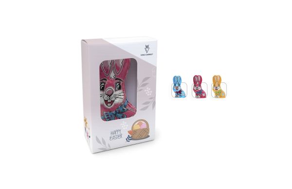 Osterhase in Präsentbox, Osterhase Pink 60 g, ca. 60 g