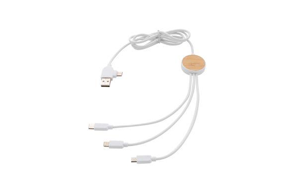 Ontario 6-in-1 Kabel aus RCS recyceltem Kunststoff/weiß
