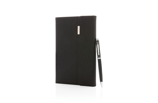 Swiss Peak Deluxe A5 Notizbuch mit Stift/schwarz