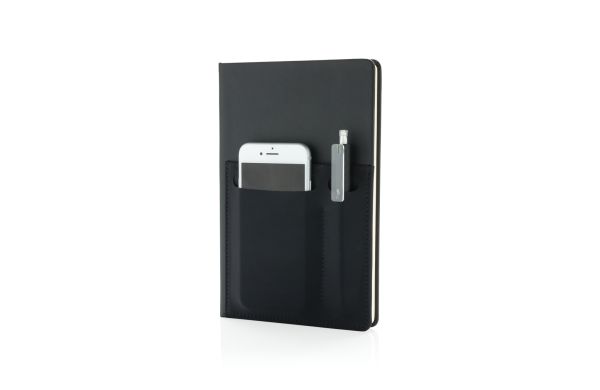 A5 Deluxe Notizbuch mit Fächern/schwarz