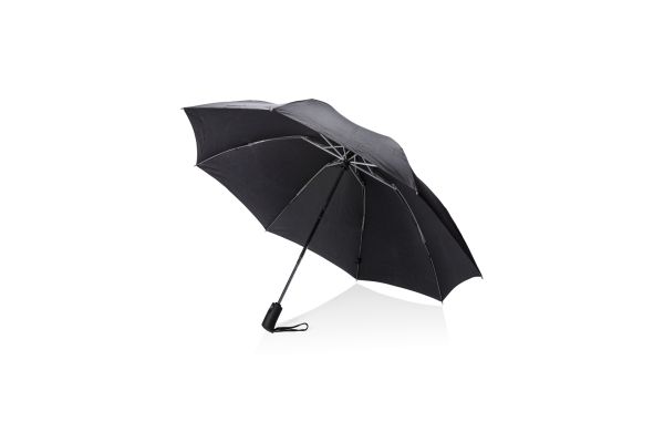 Swiss Peak AWARE™ 23" faltbarer umgekehrter Regenschirm/schwarz