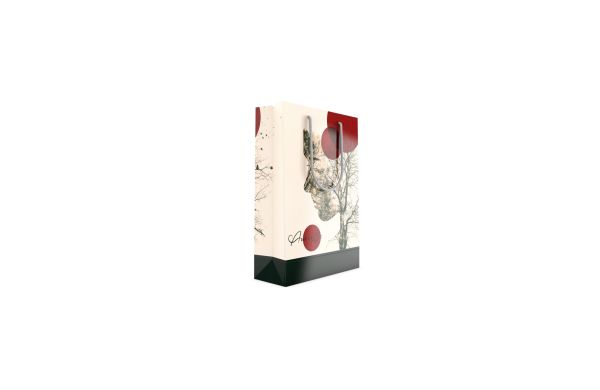 Papiertragetasche - 24x9x35 cm, Kordel grau