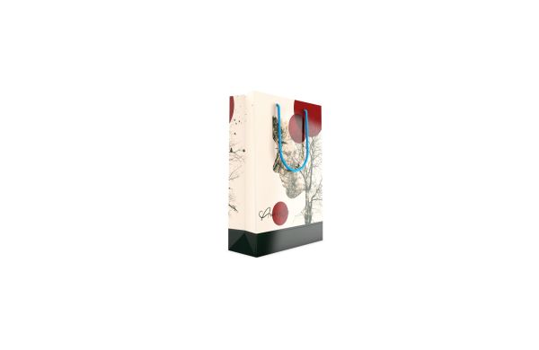 Papiertragetasche - 24x9x35 cm, Kordel navyblau