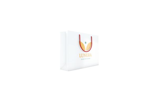 Papiertragetasche - 40x10x30 cm, Kordel rot