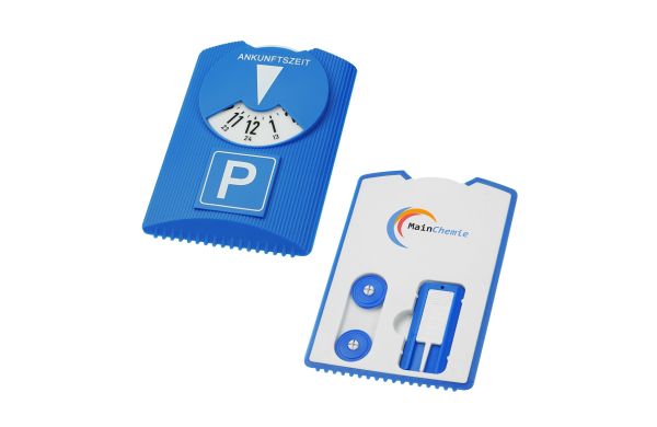 Parkscheibe Design_ blau_ weiss_ blau