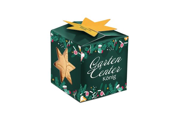 Pflanz-Holz Büro Star-Box Xmas mit Fichtensamen, 1 Seite gelasert