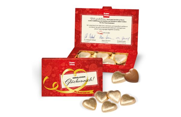 Präsentbox Business mit Lindt Schokoherzen Klimaneutral FSC