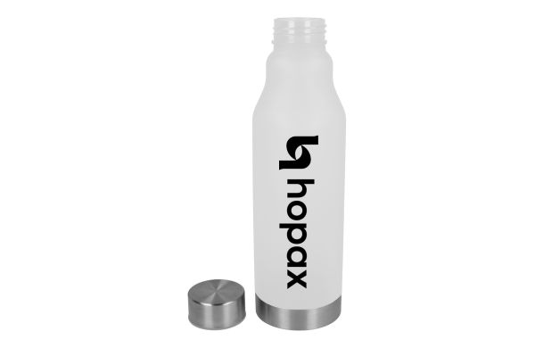 R-PET Flasche gefrostet 600ml, gefrostet weiss