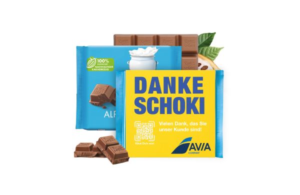 Ritter SPORT 100 g in Werbebanderole Klimaneutral FSC