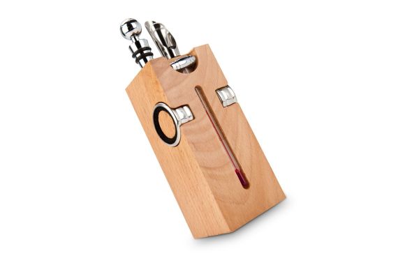 Geschenkset: Buche-Block mit Wein