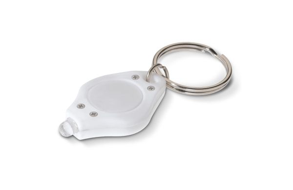 Schlüsselanhänger mit Mini-Taschenlampe, weiss