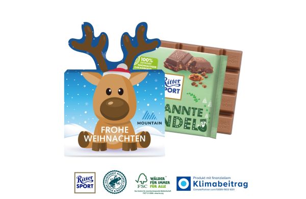 Schokotafel Ritter SPORT Rentier 100 g Klimaneutral FSC