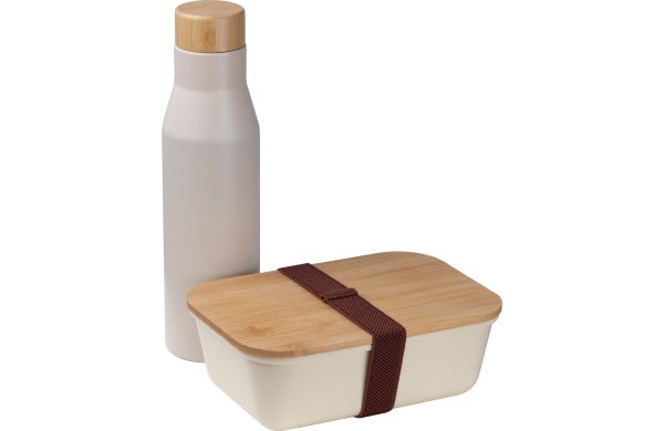 Set Lunchbox mit Edelstahlflasche Toronto - beige