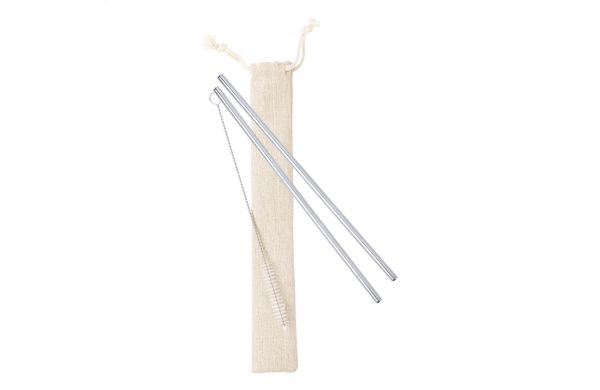 SteelSip Trinkhalm-Set, silber