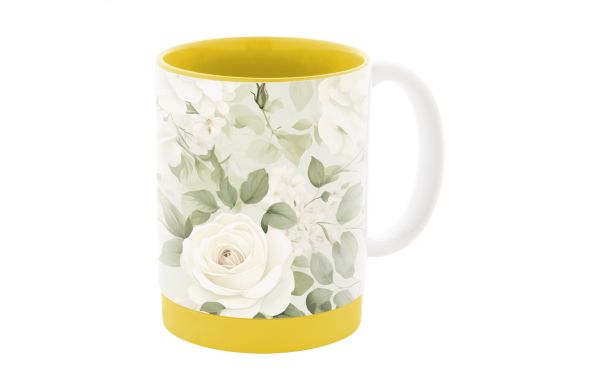 Sublimationstasse MultiColour Plus, gelb/weiß