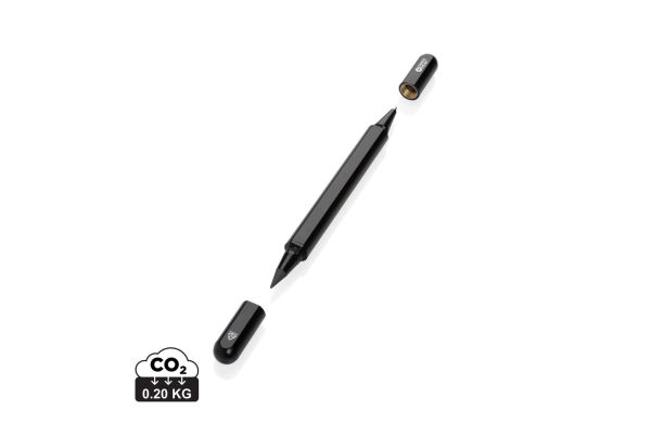 Swiss Peak Storm Dual-Tip-Pen aus RCS recyceltem Aluminum, schwarz, blau