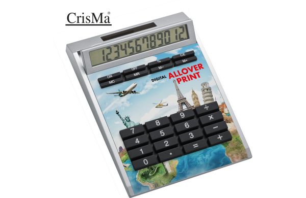 Tischrechner Eigendesign mit 12 Digits aus Kunststoff - weiß