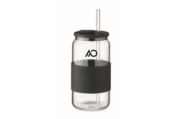 BOROSIP Trinkglas Borosilikat 550ml, schwarz