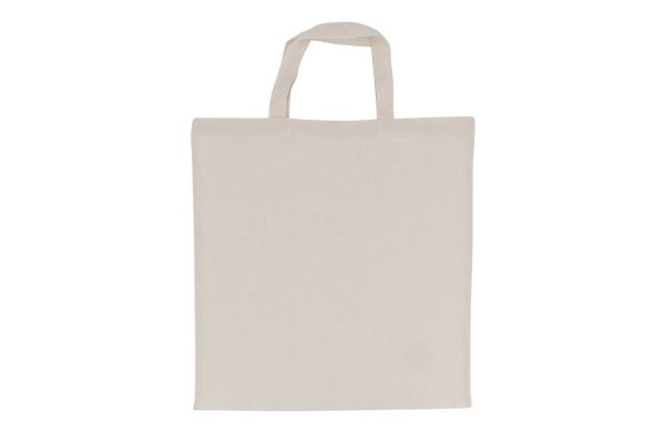 Umhängetasche aus Baumwolle OEKO-TEX® 140g-m² 38x42cm kurze Henkel, ecru